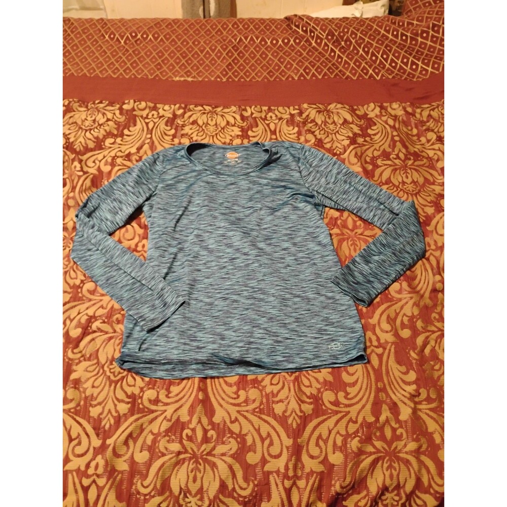 Dickies Women's Crew Neck Shirt Size M/M/M Blue Top Long Sleeve